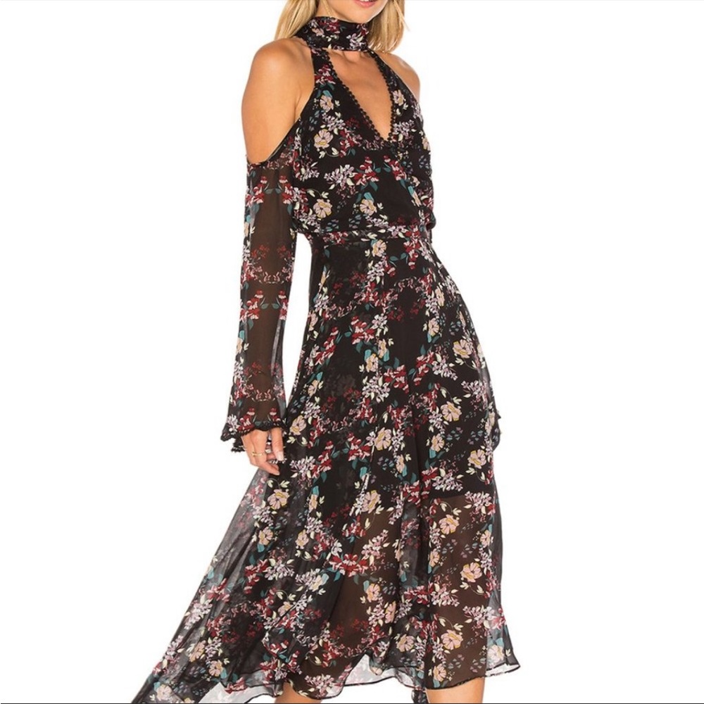 NWT NICHOLAS Floral Chain Wrap Dress